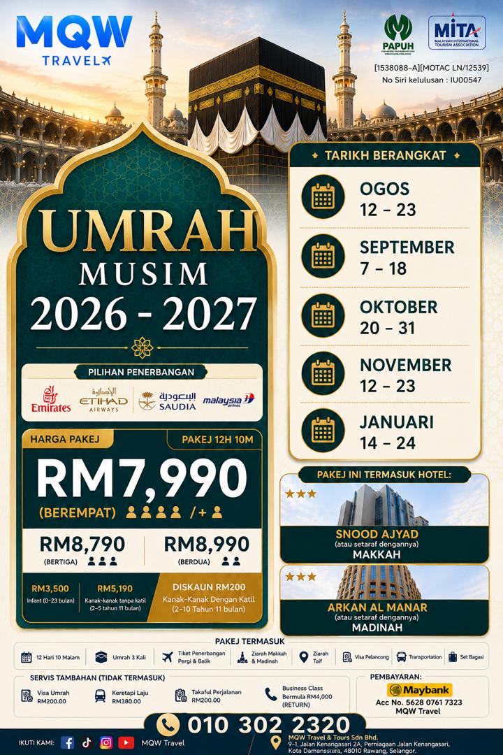 Poster Umrah Muslim 2026 2027