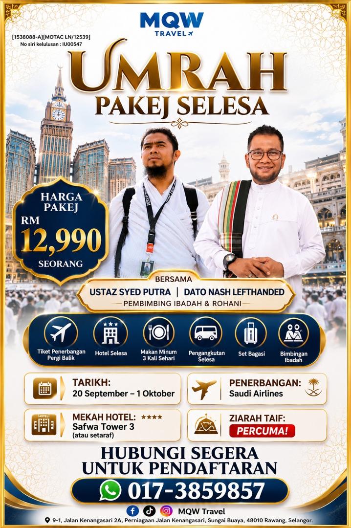 Umrah Pakej Selesa MQW Travel